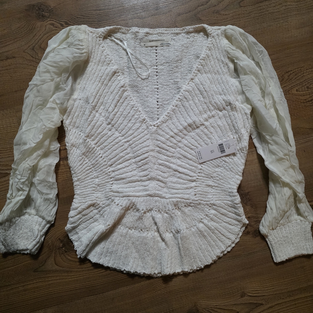 Anthropologie White Sweater